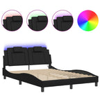 Bettgestell "Viana" mit LED ohne Matratze Schwarz 140x190 cm