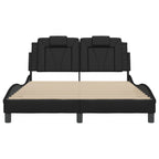 Bettgestell "Viana" mit LED ohne Matratze Schwarz 140x190 cm
