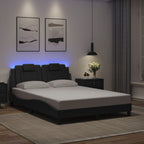 Bettgestell "Viana" mit LED ohne Matratze Schwarz 140x190 cm