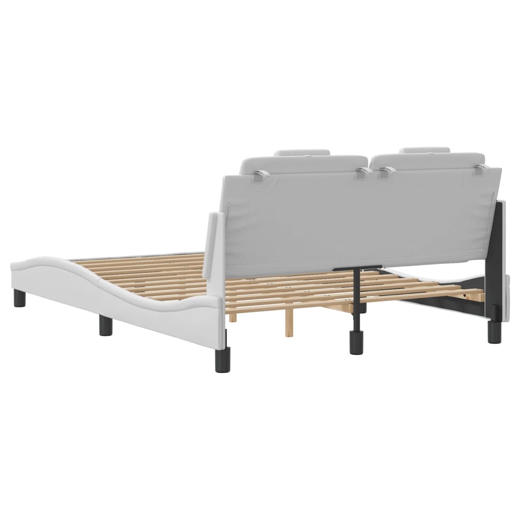 Bettgestell "Viana" mit LED ohne Matratze Weiß 140x190 cm