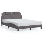 Bettgestell "Viana" mit LED ohne Matratze Grau 140x190 cm