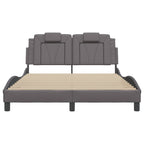 Bettgestell "Viana" mit LED ohne Matratze Grau 140x190 cm