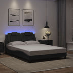 Bettgestell "Viana" mit LED ohne Matratze Grau 140x190 cm