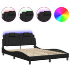 Bettgestell "Viana" mit LED ohne Matratze Schwarz 140x200 cm