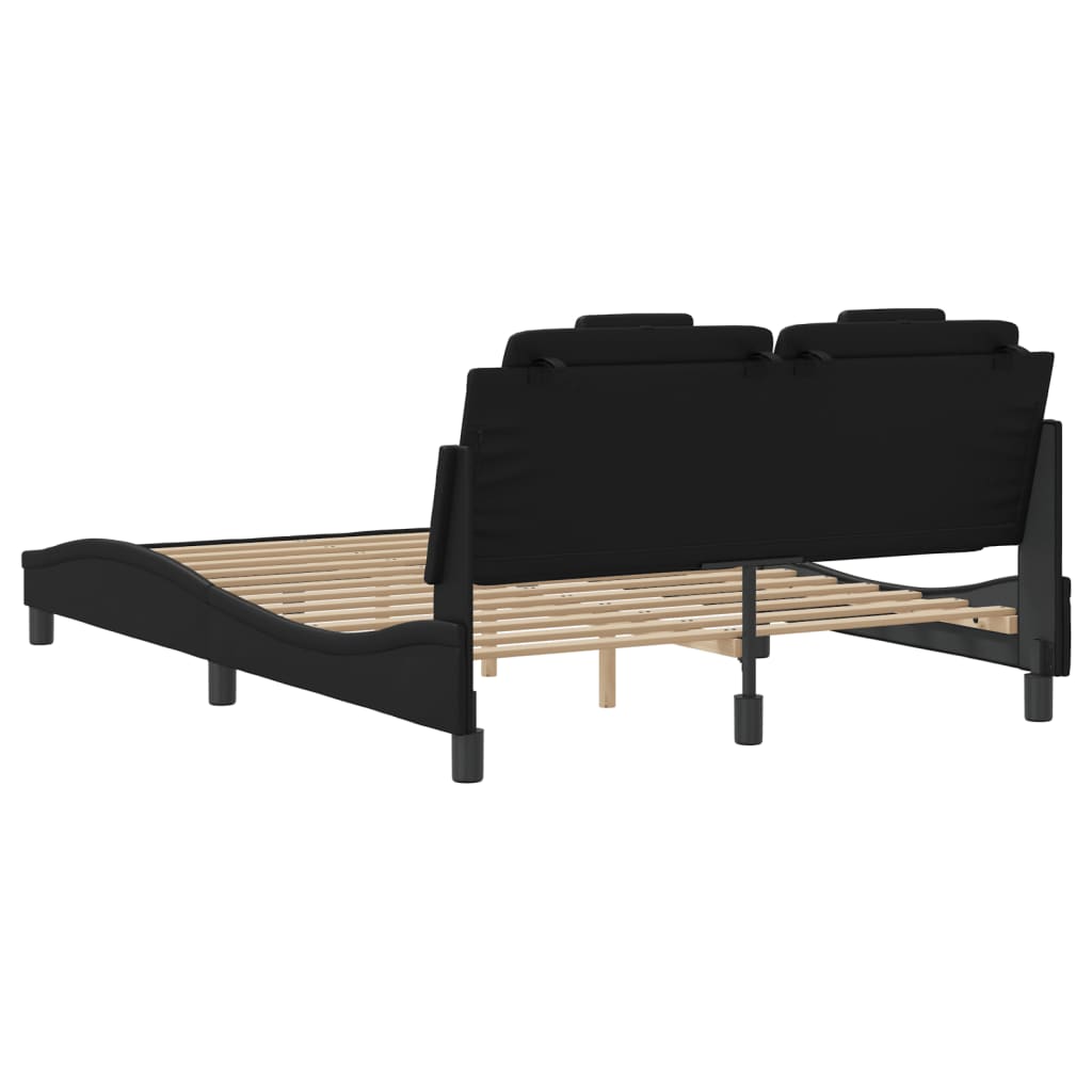 Bettgestell "Viana" mit LED ohne Matratze Schwarz 140x200 cm