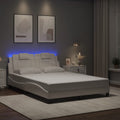 Bettgestell "Viana" mit LED ohne Matratze Weiß 140x200 cm