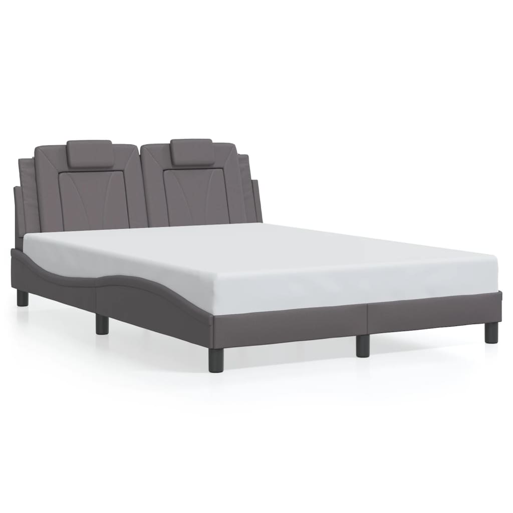 Bettgestell "Viana" mit LED ohne Matratze Grau 140x200 cm