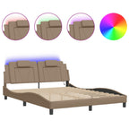 Bettgestell "Viana" mit LED ohne Matratze Cappuccino-Braun 160x200 cm
