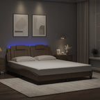Bettgestell "Viana" mit LED ohne Matratze Cappuccino-Braun 160x200 cm