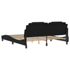 Bettgestell "Viana" mit LED ohne Matratze Schwarz 180x200 cm