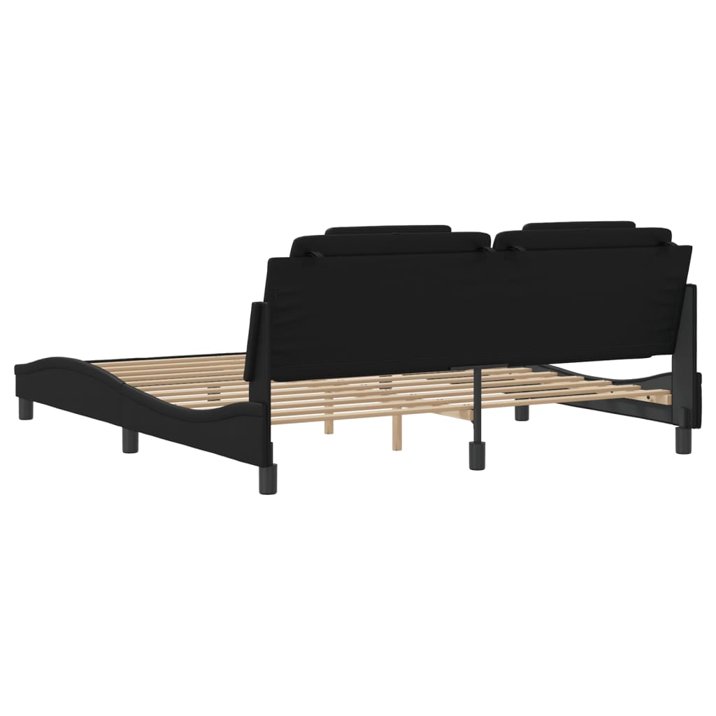 Bettgestell "Viana" mit LED ohne Matratze Schwarz 180x200 cm