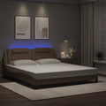 Bettgestell "Viana" mit LED ohne Matratze Cappuccino-Braun 180x200 cm