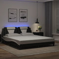 Bettgestell "Viana" mit LED ohne Matratze Schwarz und Weiß 180x200 cm