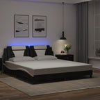 Bettgestell "Viana" mit LED ohne Matratze Schwarz und Weiß 180x200 cm