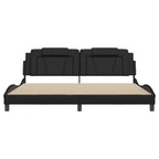 Bettgestell "Viana" mit LED ohne Matratze Schwarz 200x200 cm