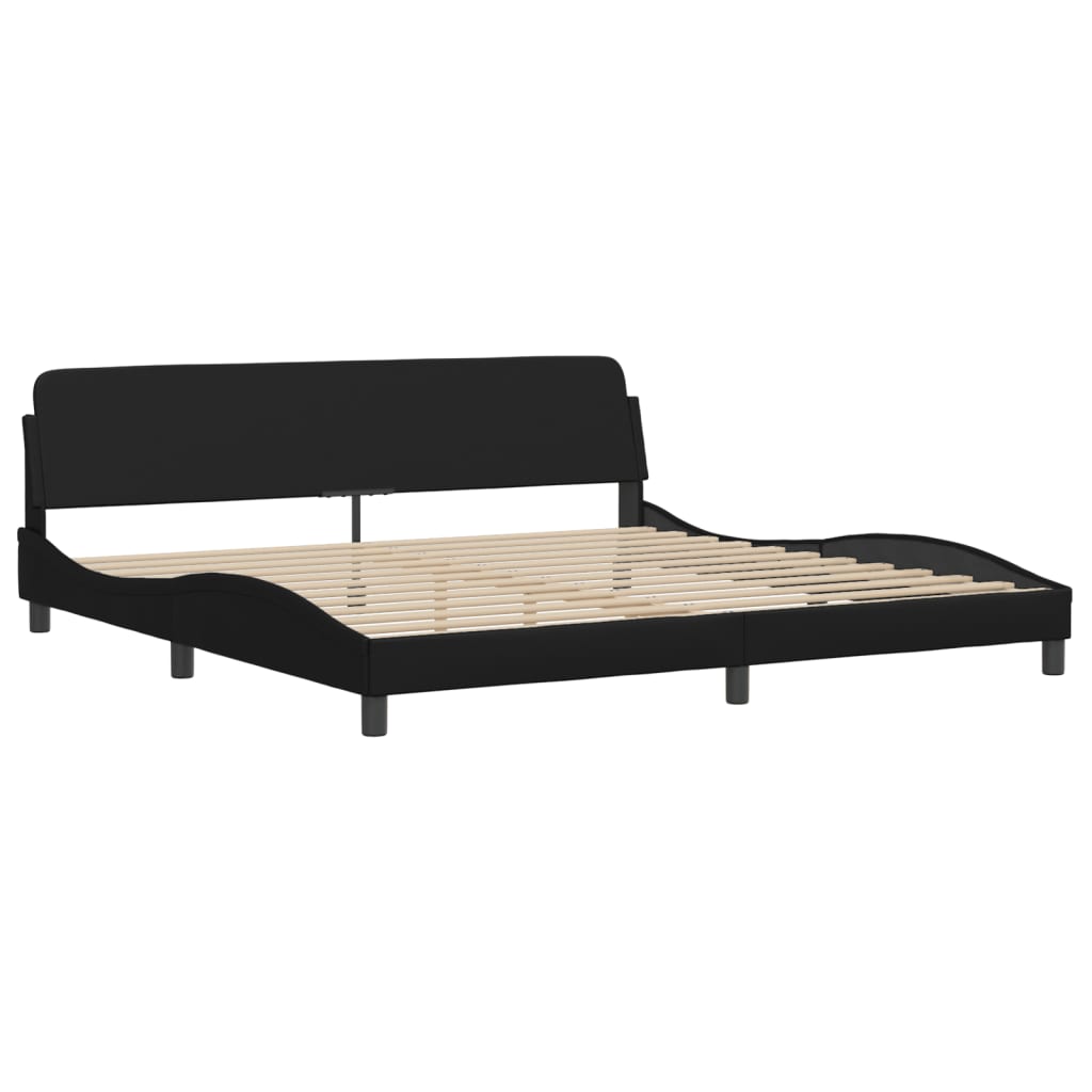 Bettgestell "Viana" mit LED ohne Matratze Schwarz 200x200 cm