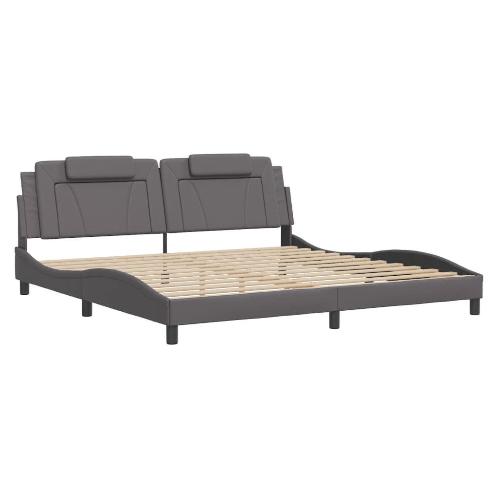 Bettgestell "Viana" mit LED ohne Matratze Grau 200x200 cm