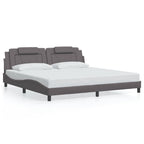 Bettgestell "Viana" mit LED ohne Matratze Grau 200x200 cm