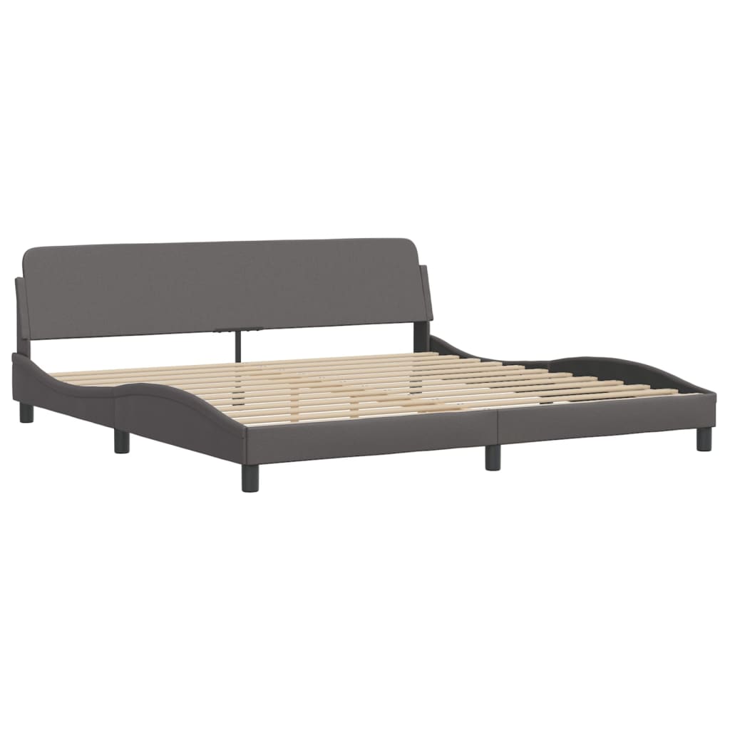 Bettgestell "Viana" mit LED ohne Matratze Grau 200x200 cm