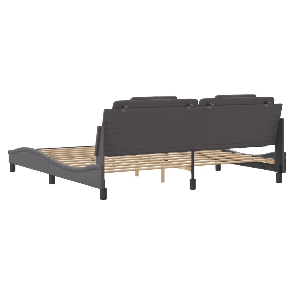 Bettgestell "Viana" mit LED ohne Matratze Grau 200x200 cm