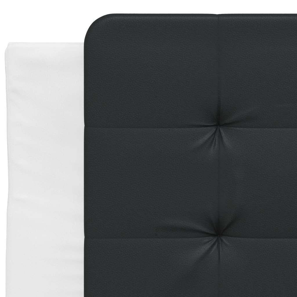 Bettgestell mit LED ohne Matratze "Zadar" Weiß und Schwarz 80x200 cm
