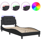 Bettgestell mit LED ohne Matratze "Zadar" Schwarz 90x190 cm