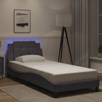 Bettgestell mit LED ohne Matratze "Zadar" Grau 100x200 cm