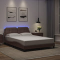 Bettgestell mit LED ohne Matratze "Zadar" Braun 120x200 cm