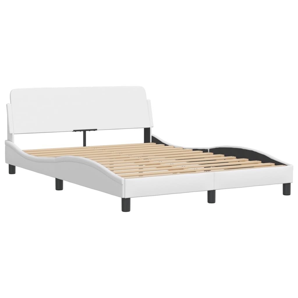 Bettgestell mit LED ohne Matratze "Zadar" Weiß 140x190 cm