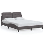 Bettgestell mit LED ohne Matratze "Zadar" Grau 140x190 cm