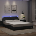 Bettgestell mit LED ohne Matratze "Zadar" Schwarz 160x200 cm