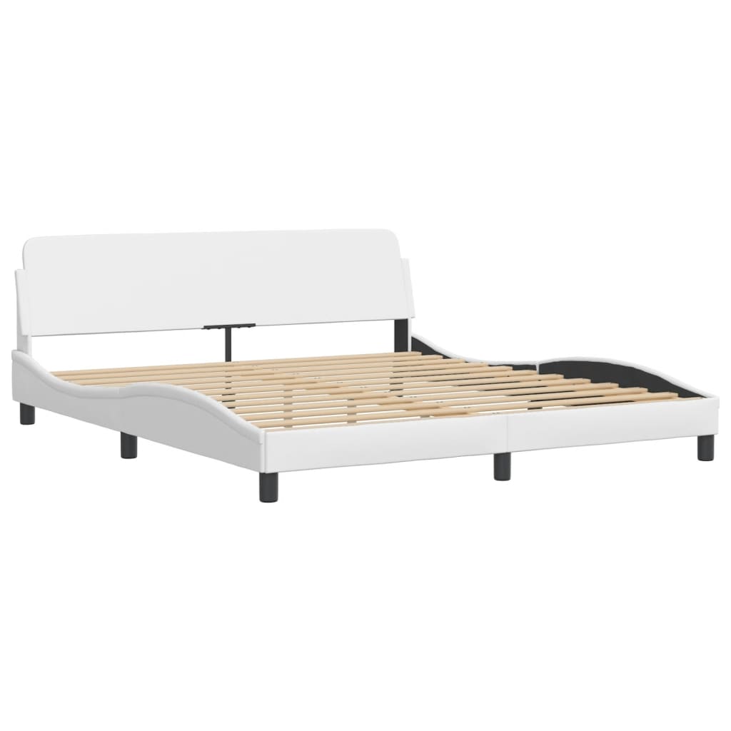 Bettgestell mit LED ohne Matratze "Zadar" Schwarz und Weiß 180x200 cm