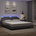 Bettgestell mit LED ohne Matratze "Zadar" Grau 180x200 cm