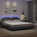 Bettgestell mit LED ohne Matratze "Zadar" Grau 180x200 cm