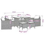 6-tlg. Garten-Sofagarnitur mit Kissen Schwarz Poly Rattan