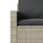 6-tlg. Garten-Sofagarnitur mit Kissen Hellgrau Poly Rattan