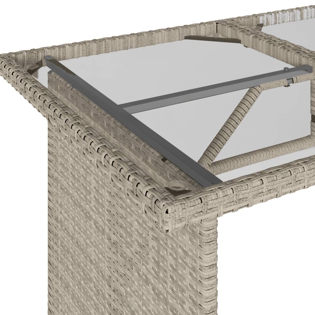 6-tlg. Garten-Sofagarnitur mit Kissen Hellgrau Poly Rattan