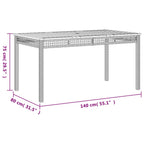3-tlg. Garten-Essgruppe mit Kissen Grau Poly Rattan