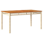 7-tlg. Garten-Essgruppe mit Kissen Beige Poly Rattan
