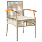 4-tlg. Garten-Essgruppe mit Kissen Beige Poly Rattan