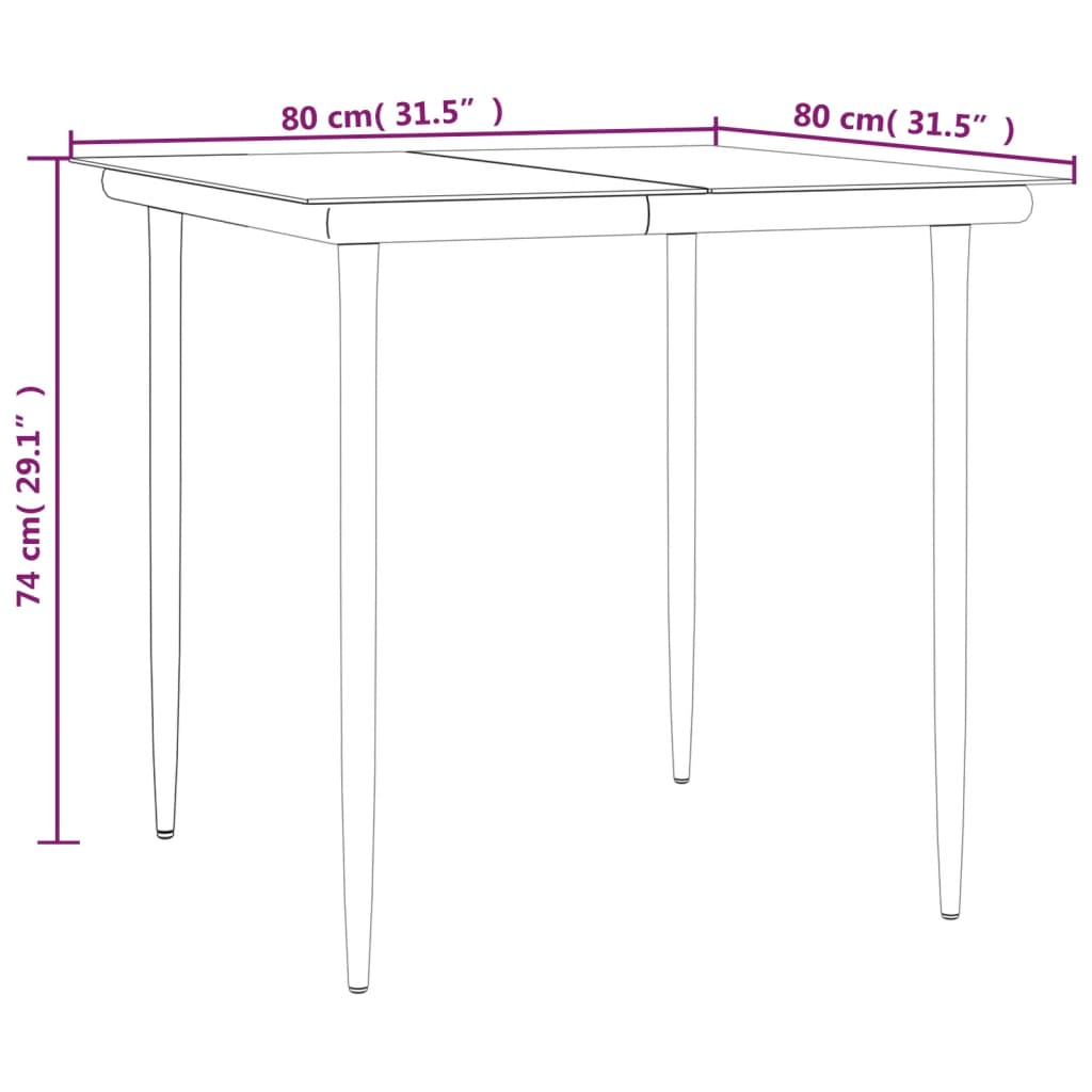 5-tlg. Garten-Essgruppe mit Kissen Grau Poly Rattan