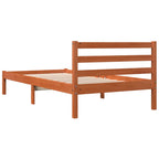 Massivholzbett ohne Matratze Wachsbraun 90x190 cm Kiefernholz