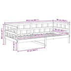 Tagesbett ohne Matratze Wachsbraun 90x200 cm Massivholz Kiefer