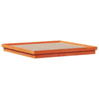 Massivholzbett mit LED-Beleuchtung Wachsbraun 200x200 cm Kiefer