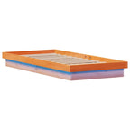Massivholzbett mit LED-Beleuchtung Wachsbraun 90x190 cm Kiefer