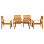 5-tlg. Garten-Lounge-Set Massivholz Akazie