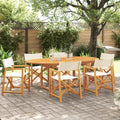 Klappbare Gartenstühle 6 Stk. Cremeweiß Stoff
