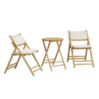 3-tlg. Bistro-Set Klappbar mit Kissen Bambus