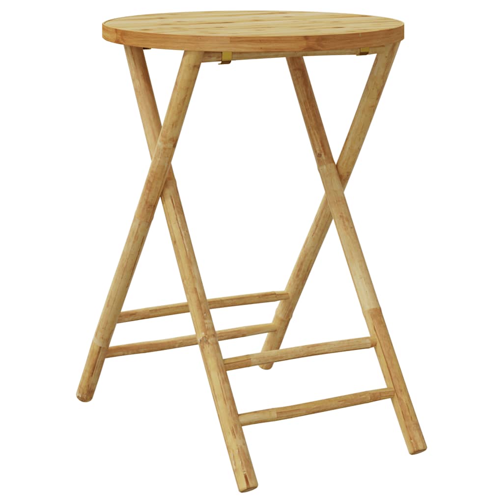 3-tlg. Bistro-Set Klappbar mit Kissen Bambus