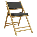 3-tlg. Bistro-Set Klappbar mit Kissen Bambus